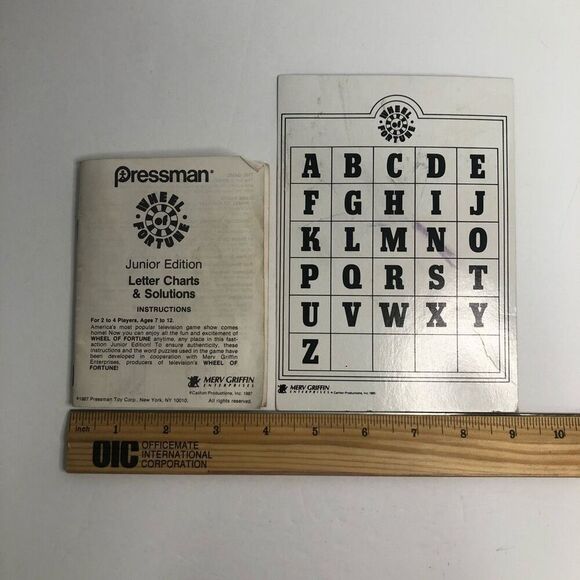 wheel of fortune junior edition game letter chart and solution guide instruction - Picture 5 of 5